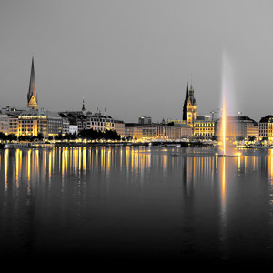 photo de Hambourg de nuit