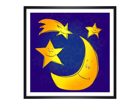 Image chambre d'enfant lune