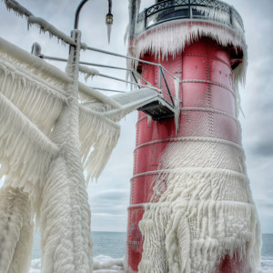 Leuchtturm Eis Fotos