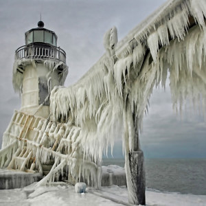 Leuchtturm Eis Fotos