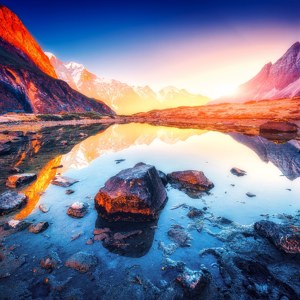 Sonnenuntergang Berglandschaft