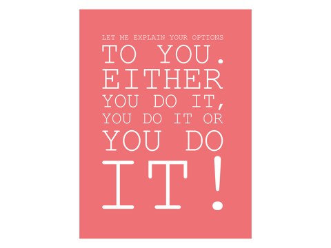 three options quote poster