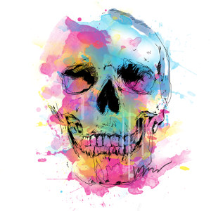 Watercolor Skull